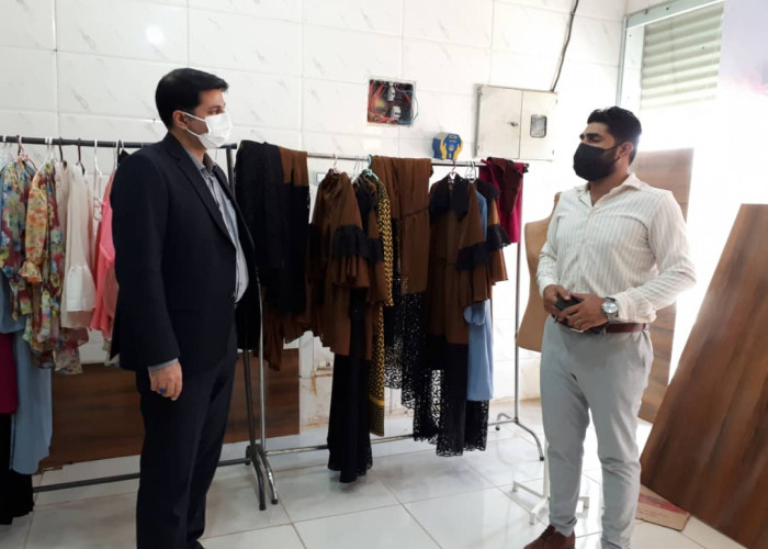 بازدید مدیران طرح مشاغل خانگی خوزستان از تولیدی پوشاک فردوس در ملاشیه اهواز