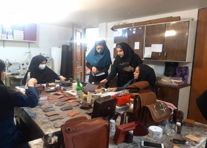بازدید مدیر اجرایی طرح توسعه مشاغل خانگی خوزستان از مجموعه چرم "سام" اهواز