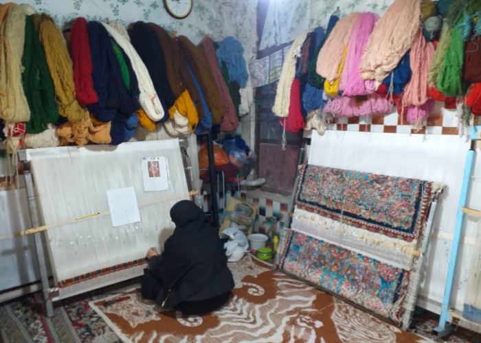 بازدید از کارگاه خیاطی قالی بافی قالی سلیمان در خرم آباد