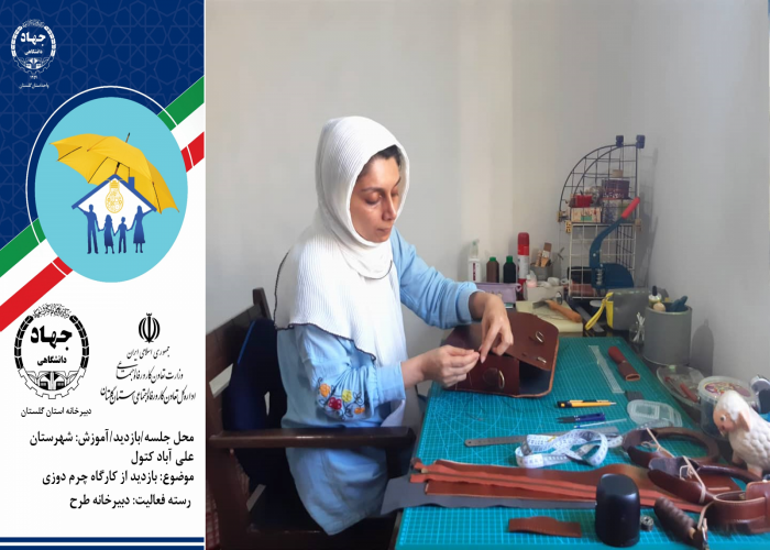 بازدید مجازی تیم اجرایی طرح ملی توسعه مشاغل خانگی استان گلستان از کارگاه چرم دوزی