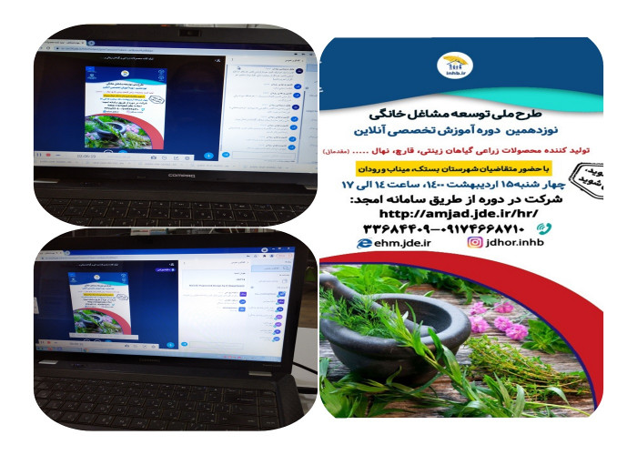 برگزاری نوزدهمین کارگاه آموزش تخصصی محصولات زراعی آنلاین در شهرستانهای بستک،میناب ورودان