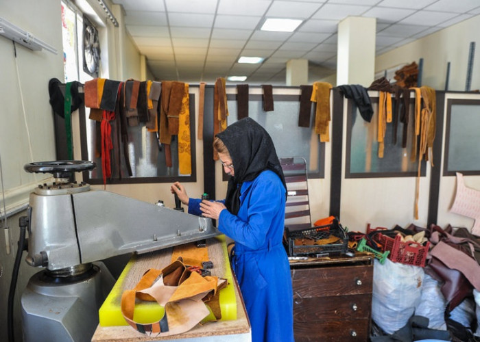 بازدید مدیر اجرایی طرح توسعه مشاغل خانگی کرمان از کارگاه تولیدات چرم دست دوز