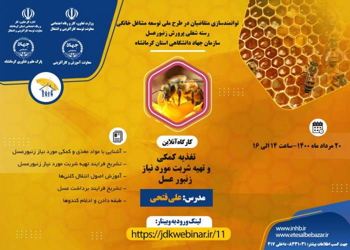 برگزاری چهارمین وبینار آموزشی رسته شغلی پرورش دهنده زنبور عسل- سازمان جهاد دانشگاهی استان کرمانشاه