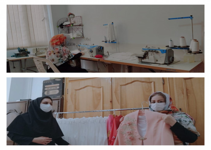 بازدید کارشناس اجرایی طرح ملی توسعه مشاغل خانگی از کارگاه خیاطی خانم نامداری در شهرستان کرمانشاه