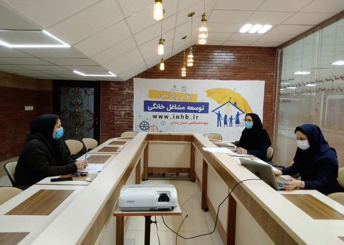 جلسه هماهنگی با کارفرمای طرح ملی توسعه مشاغل خانگی در زنجان و ارائه گزارش عملکرد